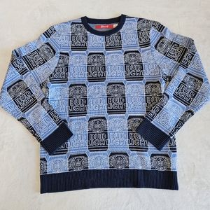 Shinesty Bud Light Beer Sweater Sweatshirt Blue Holiday Large Mens